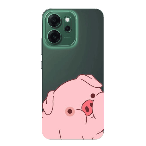 Oppo 14 F Piggy 1 Transparent Silicone TPU Θήκη